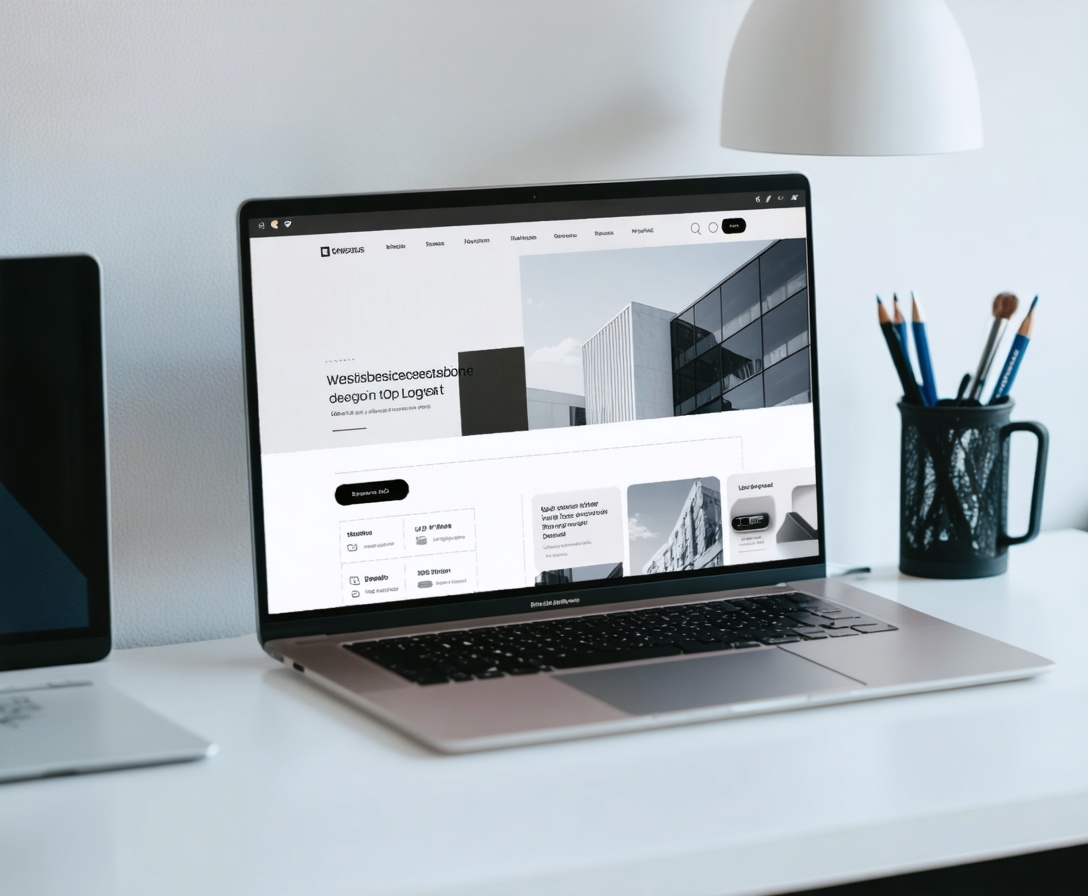 Современное рабочее место с ноутбуком и кодом